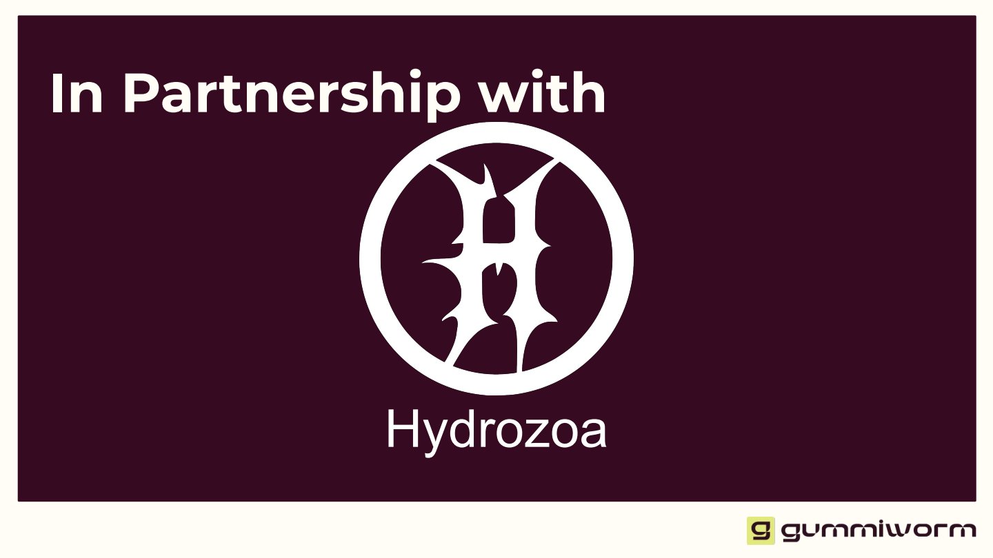 Before: Partnership slide with the Hydrozoa logo floating in the center.